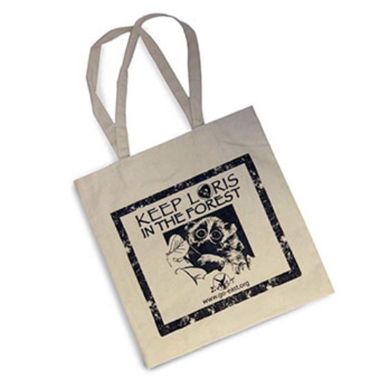 Keep loris in the forest reusable cotton tote bag