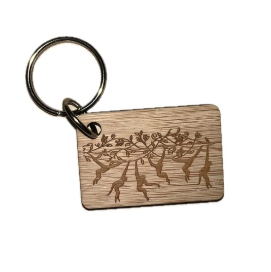 Gibbon Bamboo Keyring