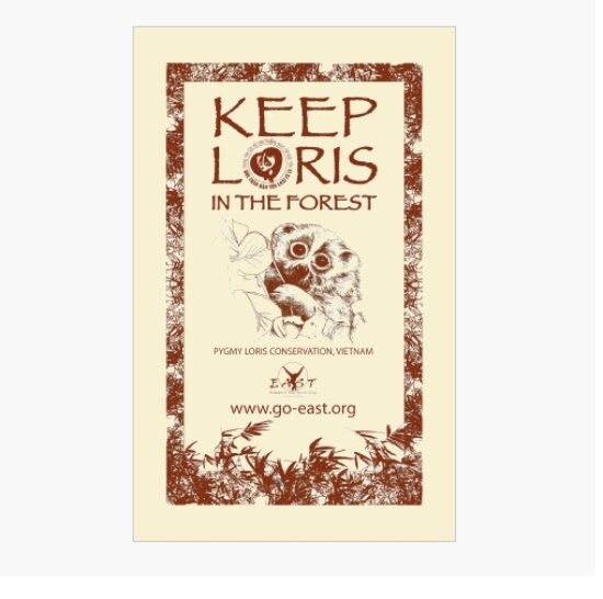 Keep loris in the forest tea towel